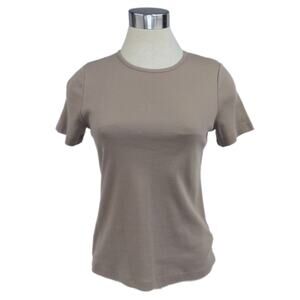 Hasting & Smith Petite Medium Khaki Soft Basic Tee